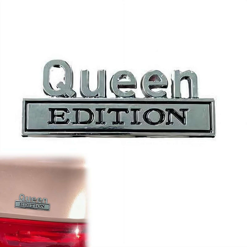 Queen Edition 3D Emblem Sticker, 2026 New Queen Edition Emblem, Old Man Editioned Car Emblems, Funny Editions License Plate Frame, Easy to Stick, for Car Truck SUV - Image 1